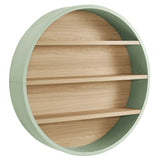 Glengarriff 47" Round Wall Book Shelf in Sage Natural