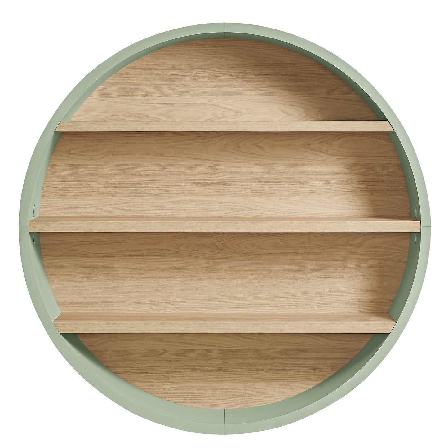 Glengarriff 47" Round Wall Book Shelf in Sage Natural