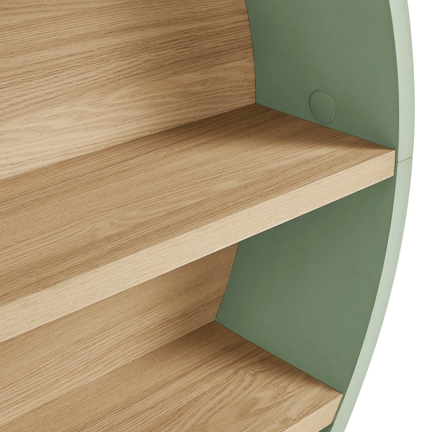 Glengarriff 47" Round Wall Book Shelf in Sage Natural