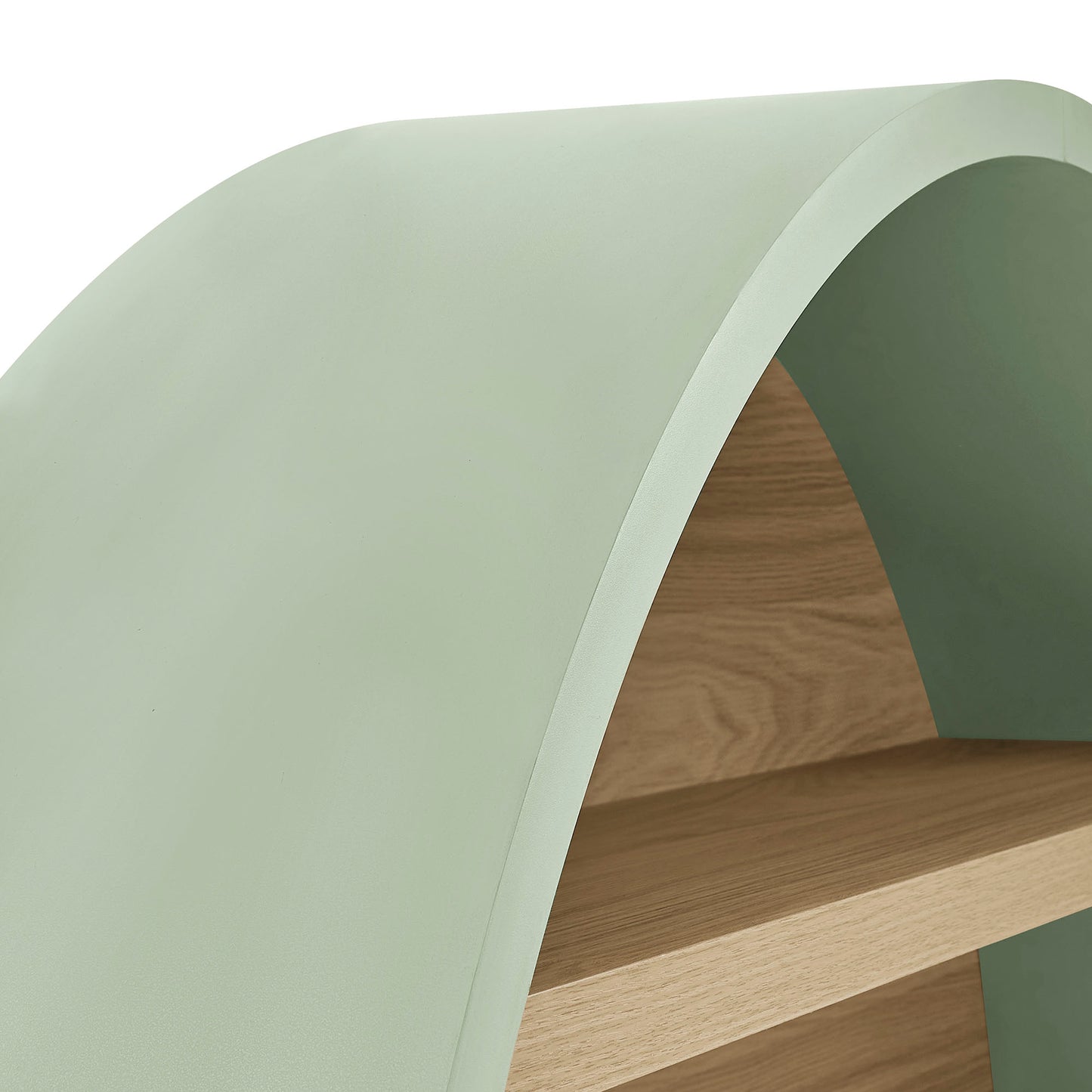 Glengarriff 47" Round Wall Book Shelf in Sage Natural