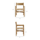 Wells 6-Piece Oak Wood Dining Table and Seating Set in Weathered Oak