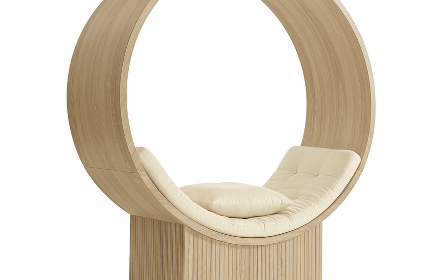 Heloise Round Alcove Accent Chair in Natural Ivory