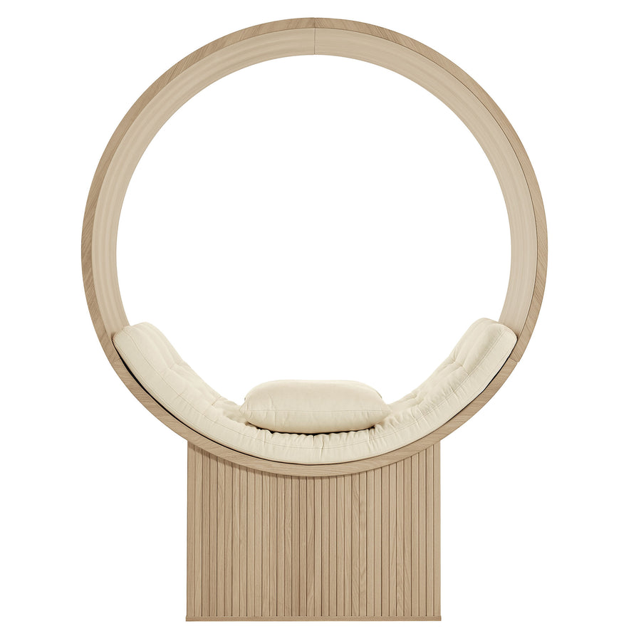Heloise Round Alcove Accent Chair in Natural Ivory