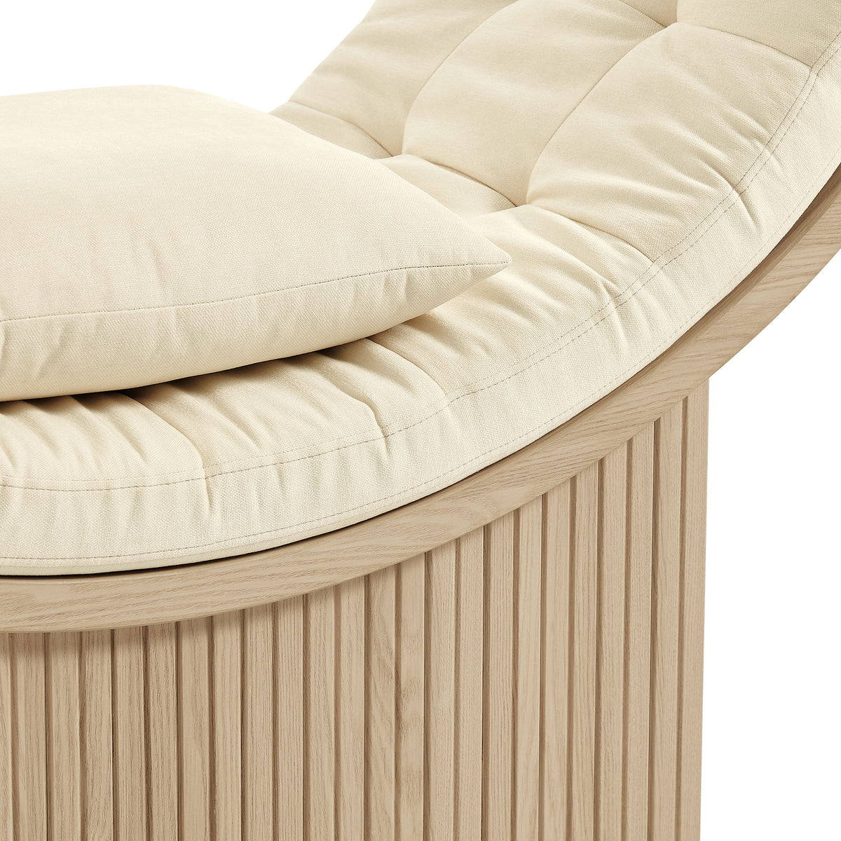 Heloise Round Alcove Accent Chair in Natural Ivory