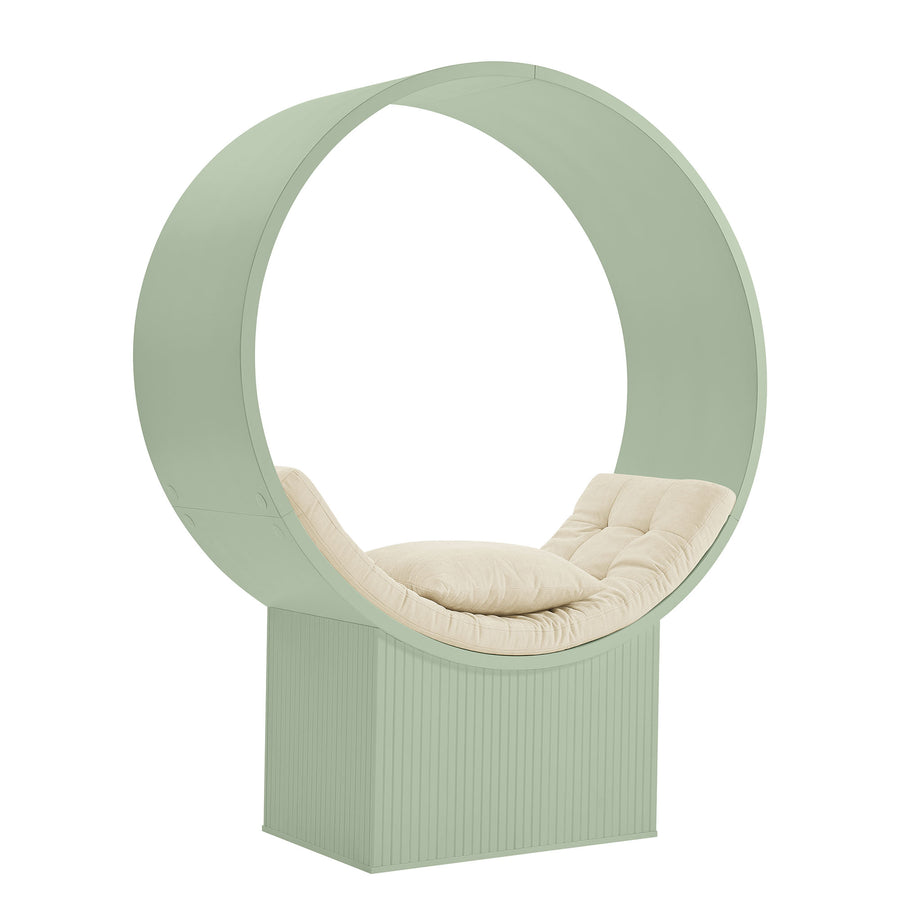 Heloise Round Alcove Accent Chair in Sage Ivory