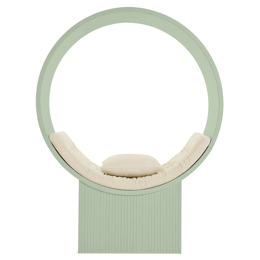 Heloise Round Alcove Accent Chair in Sage Ivory