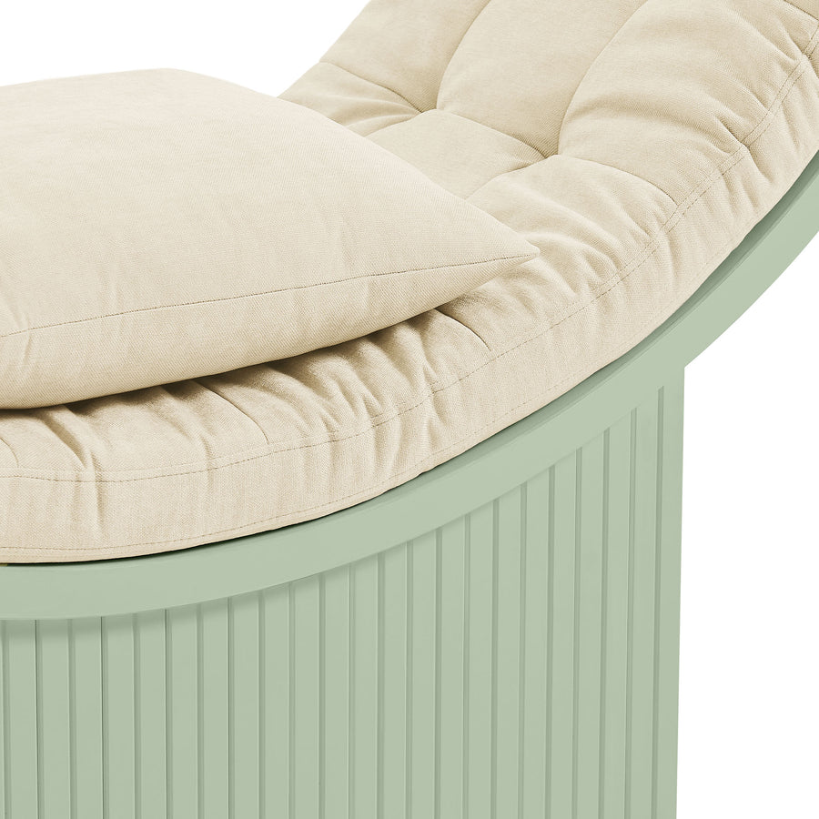 Heloise Round Alcove Accent Chair in Sage Ivory