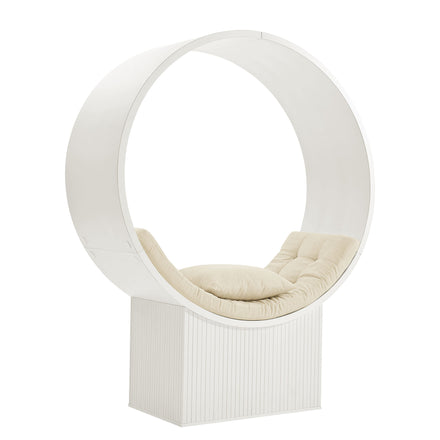 Aperture Round Alcove Accent Chair in White Ivory