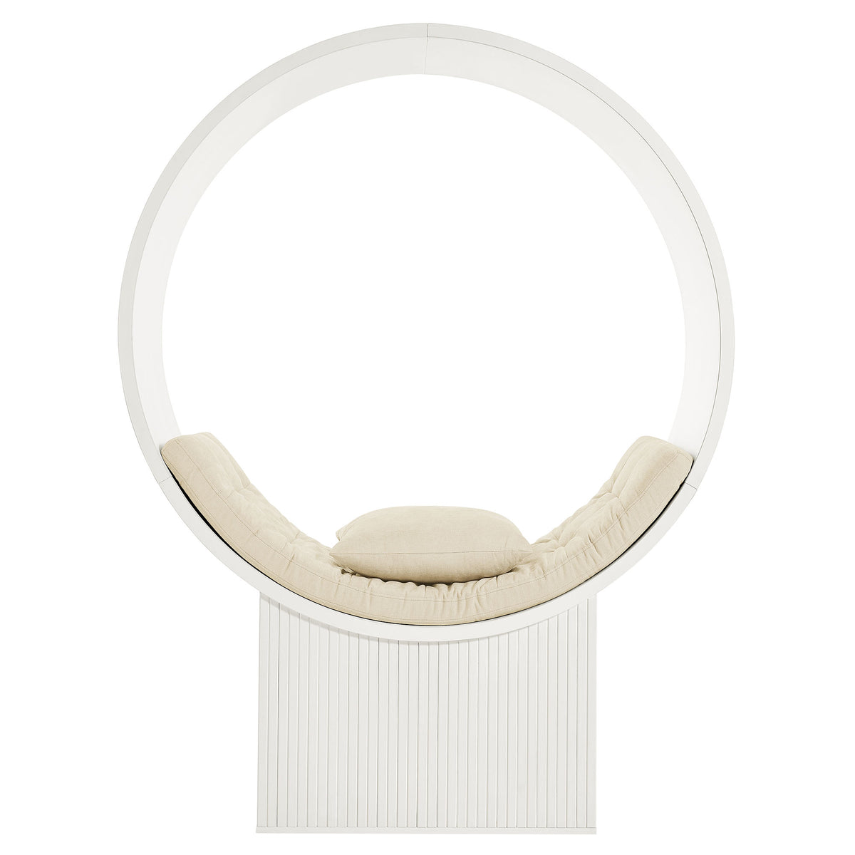 Heloise Round Alcove Accent Chair in White Ivory
