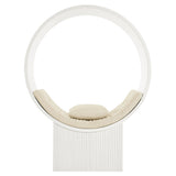 Heloise Round Alcove Accent Chair in White Ivory
