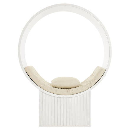Aperture Round Alcove Accent Chair in White Ivory