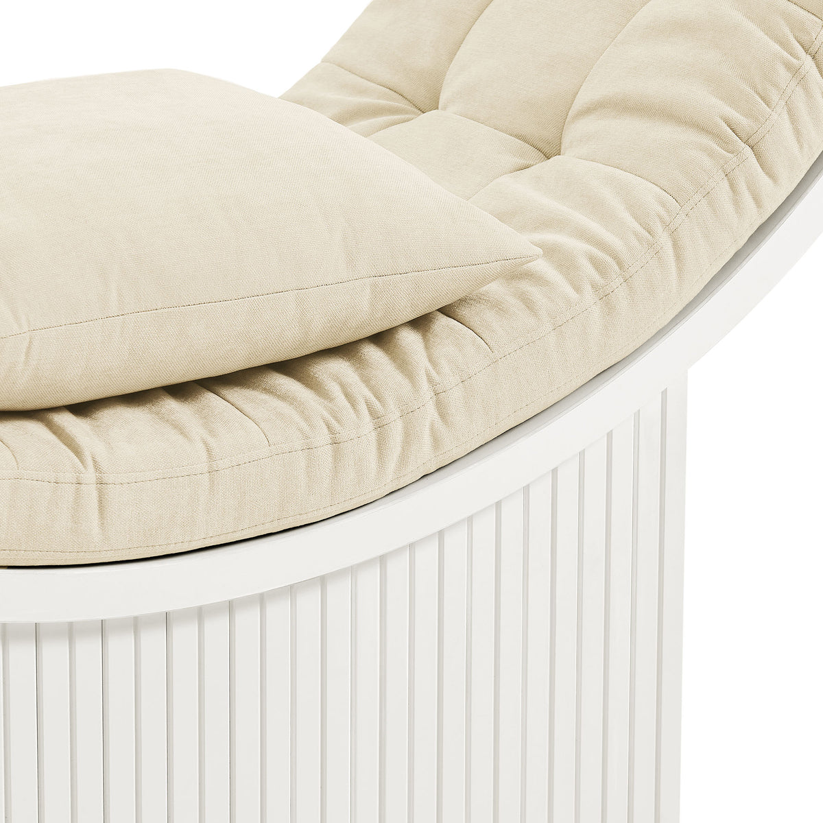 Heloise Round Alcove Accent Chair in White Ivory