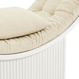 Heloise Round Alcove Accent Chair in White Ivory