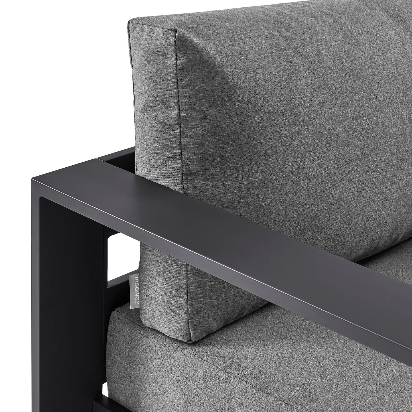Aspen Outdoor Patio Powder-Coated Aluminum Swivel Armchair in Gray Charcoal