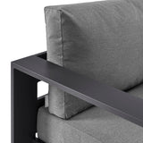 Aspen Outdoor Patio Powder-Coated Aluminum Swivel Armchair in Gray Charcoal