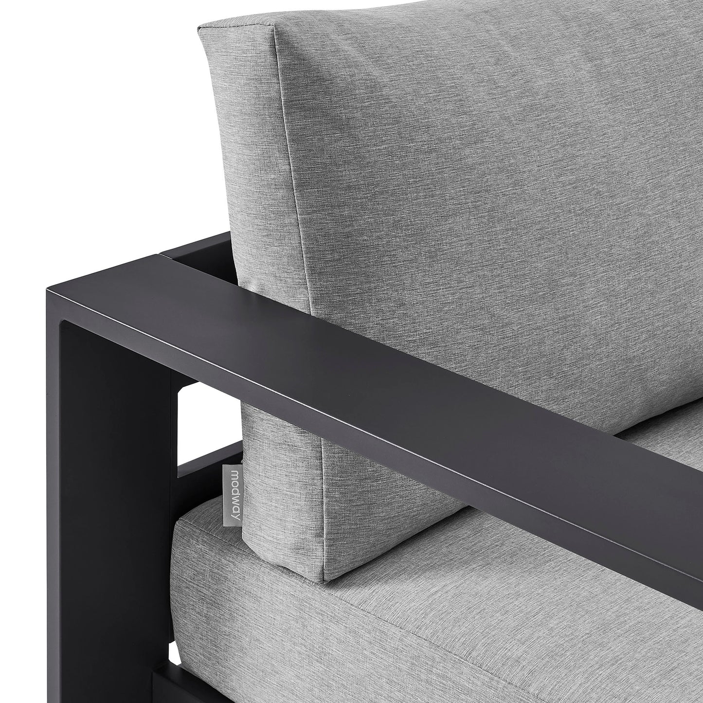 Aspen Outdoor Patio Powder-Coated Aluminum Swivel Armchair in Gray Gray