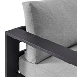 Aspen Outdoor Patio Powder-Coated Aluminum Swivel Armchair in Gray Gray