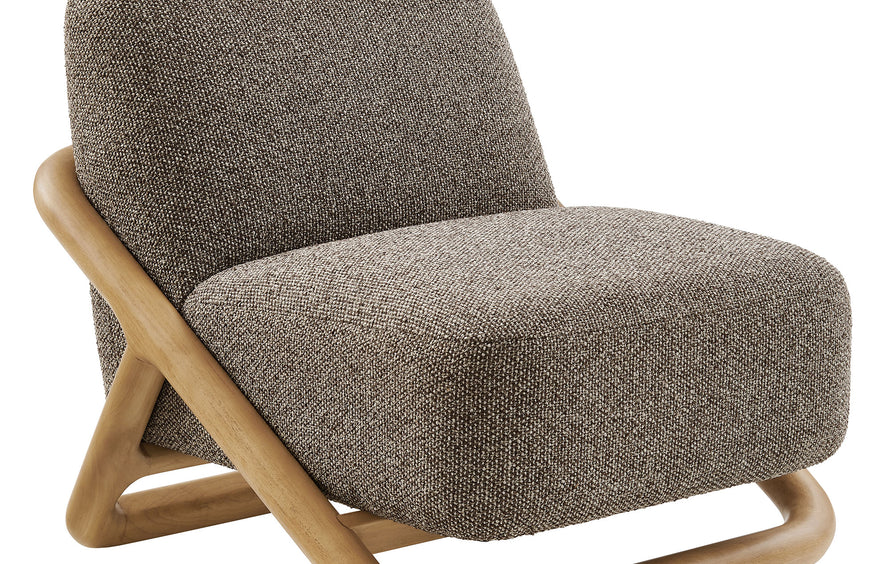 Helsingborg Textured Fabric Accent Chair in Chestnut Earth