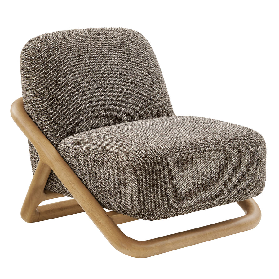 Helsingborg Textured Fabric Accent Chair in Chestnut Earth