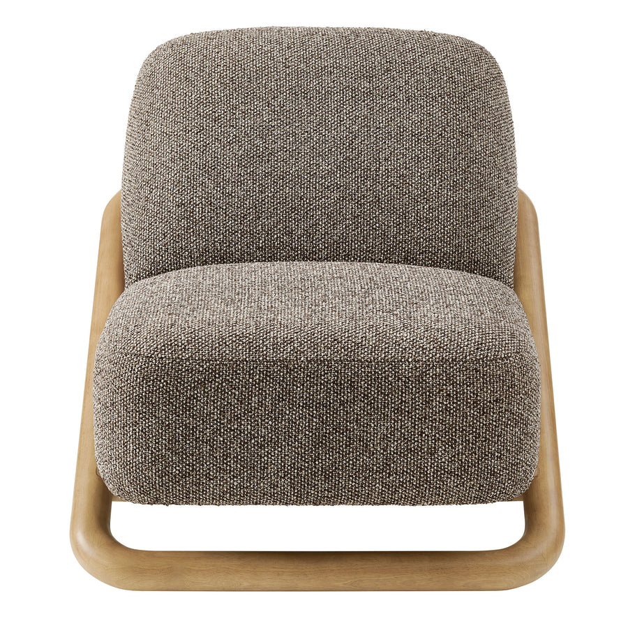 Helsingborg Textured Fabric Accent Chair in Chestnut Earth