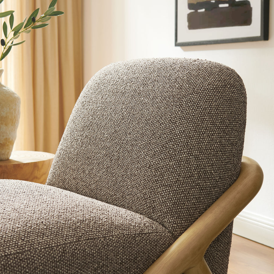 Helsingborg Textured Fabric Accent Chair in Chestnut Earth