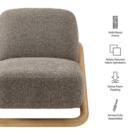 Vander Textured Fabric Accent Chair in Chestnut Earth