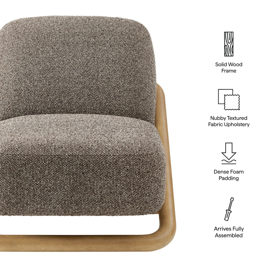 Helsingborg Textured Fabric Accent Chair in Chestnut Earth