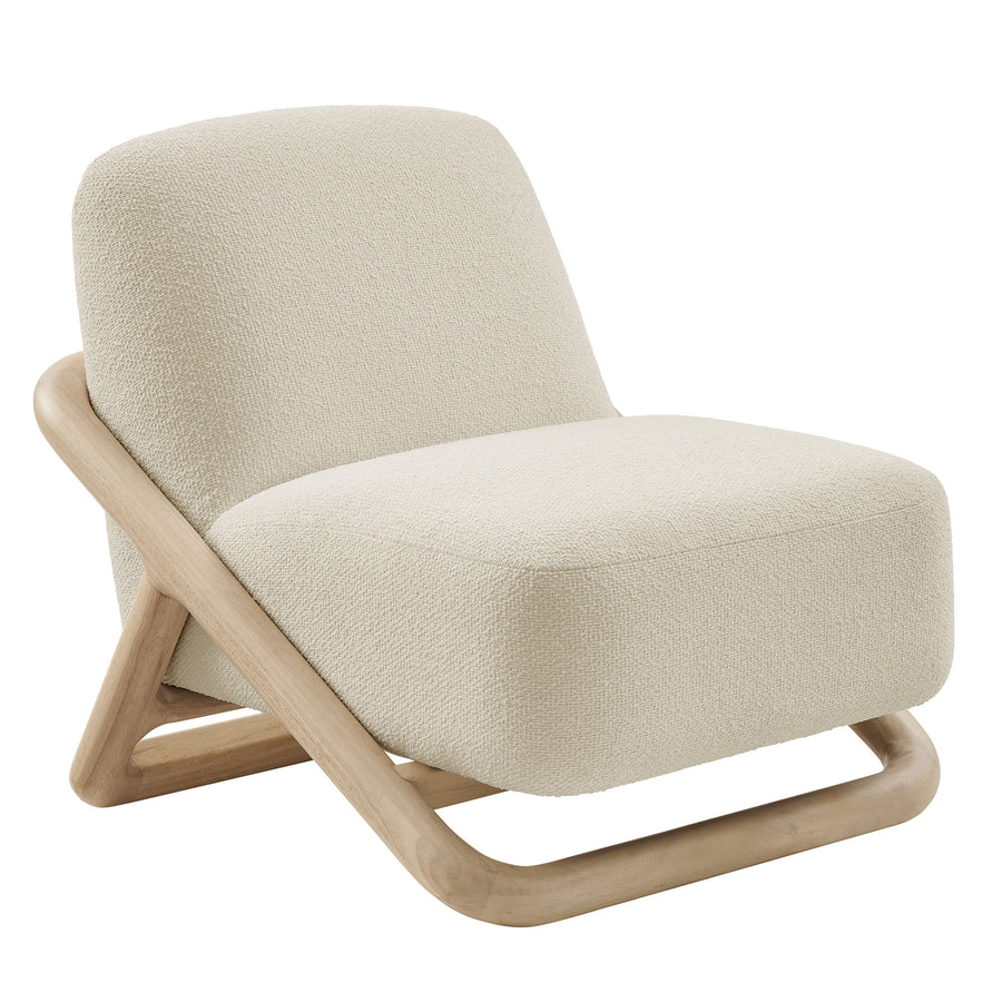 Helsingborg Textured Fabric Accent Chair in Oak Cream