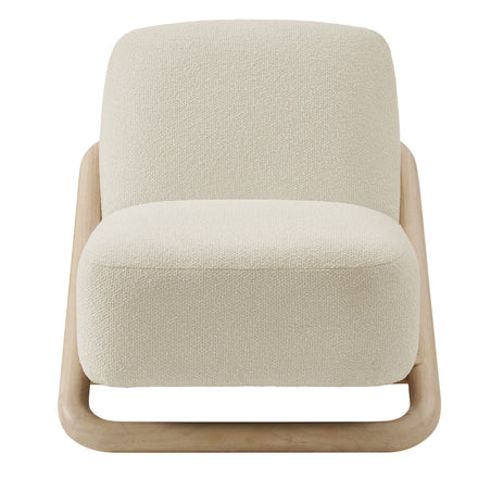 Vander Textured Fabric Accent Chair in Oak Cream