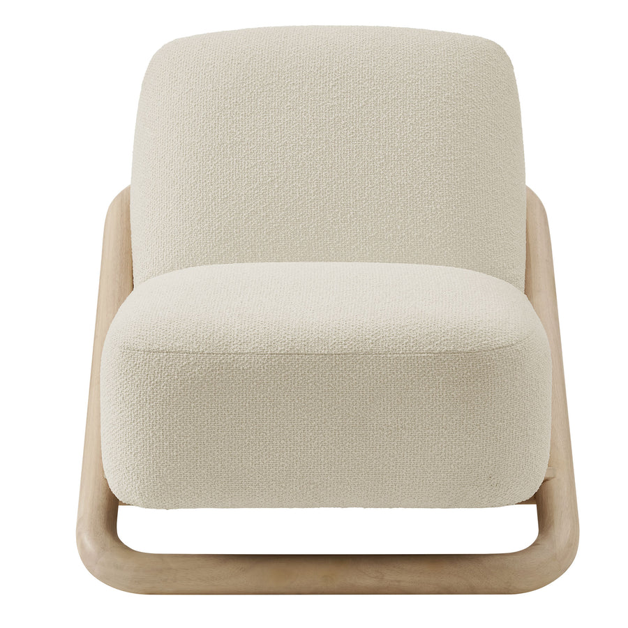 Helsingborg Textured Fabric Accent Chair in Oak Cream