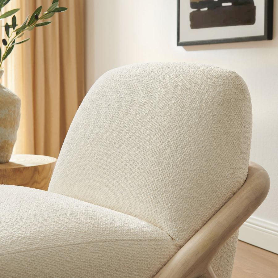 Helsingborg Textured Fabric Accent Chair in Oak Cream