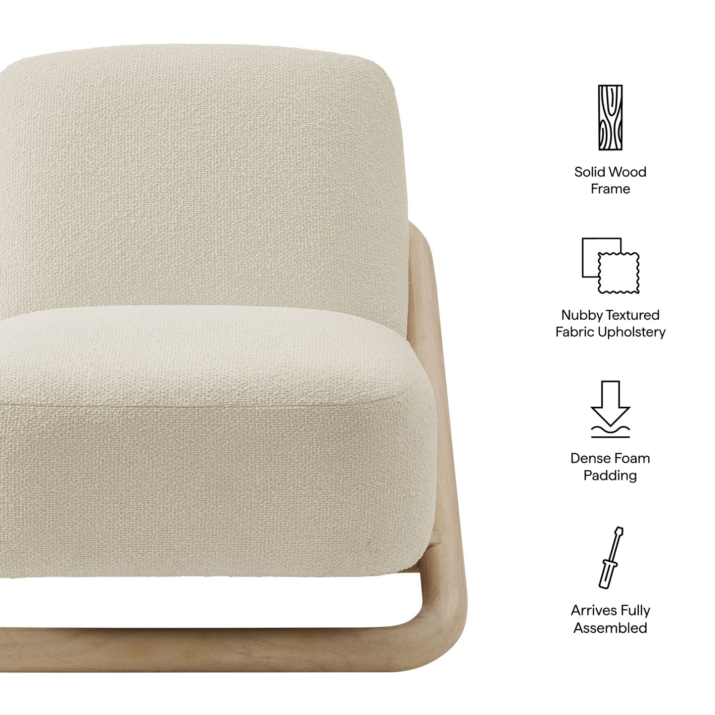 Helsingborg Textured Fabric Accent Chair in Oak Cream