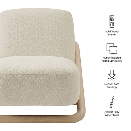 Vander Textured Fabric Accent Chair in Oak Cream