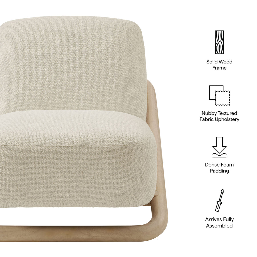 Helsingborg Textured Fabric Accent Chair in Oak Cream