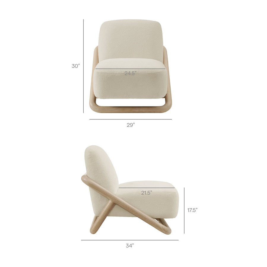 Helsingborg Textured Fabric Accent Chair in Oak Cream