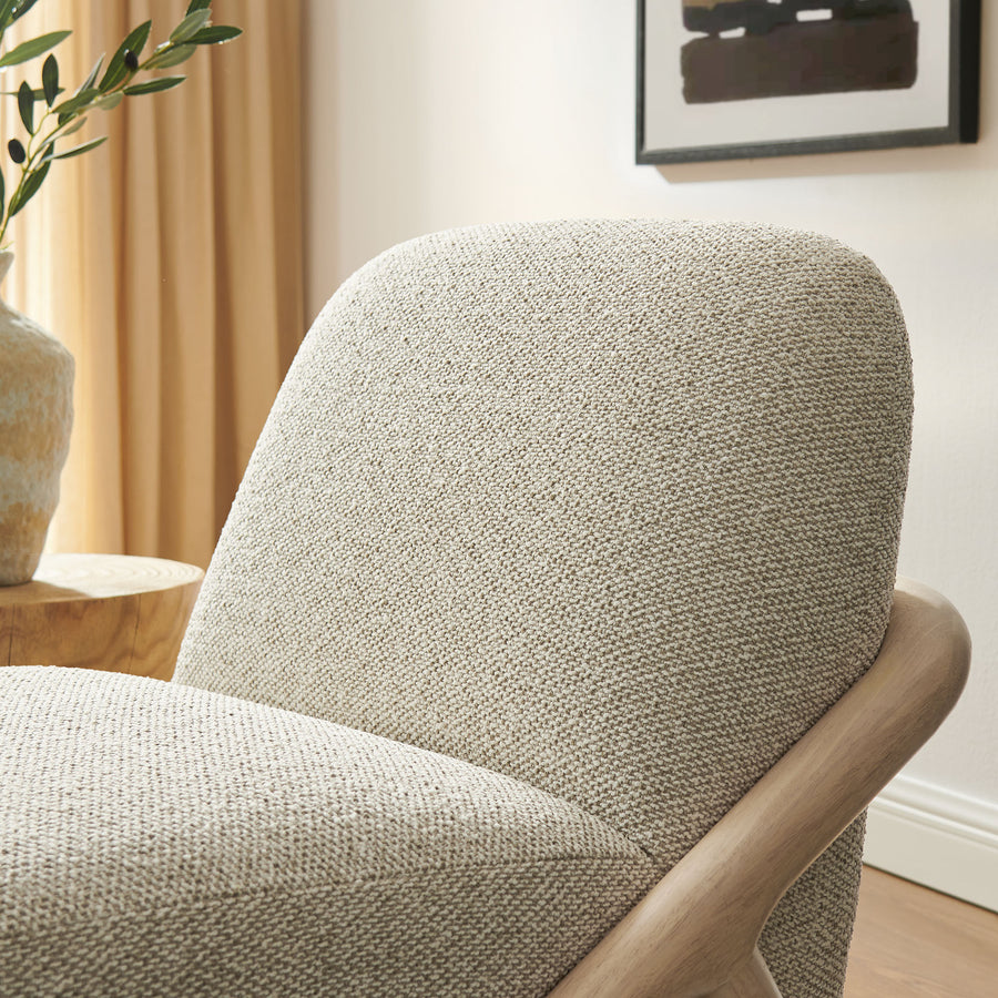 Helsingborg Textured Fabric Accent Chair in Oak Marble