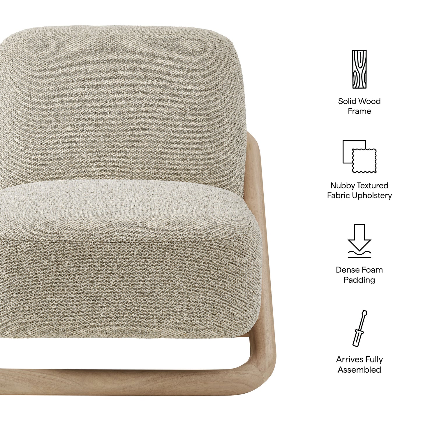 Helsingborg Textured Fabric Accent Chair in Oak Marble