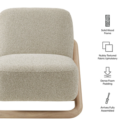 Vander Textured Fabric Accent Chair in Oak Marble