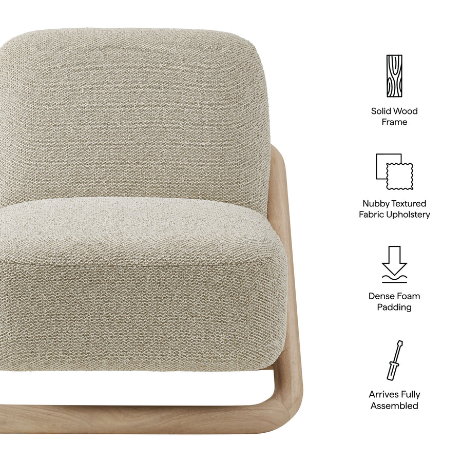 Helsingborg Textured Fabric Accent Chair in Oak Marble
