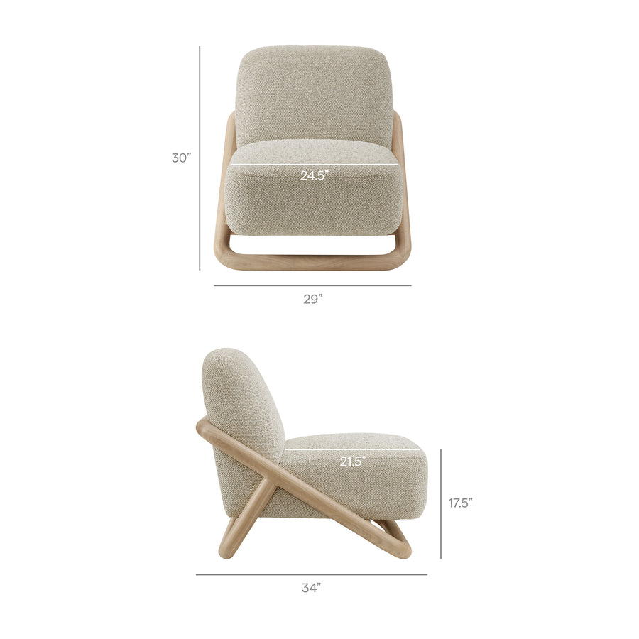 Helsingborg Textured Fabric Accent Chair in Oak Marble