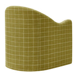 Wicker Slipcovered Linen Blend Accent Chair in Artichoke Windowpane Check