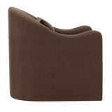 Wicker Slipcovered Linen Blend Accent Chair in Cocoa