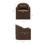 Wicker Slipcovered Linen Blend Accent Chair in Cocoa
