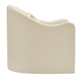 Wicker Slipcovered Linen Blend Accent Chair in Linen