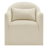 Wicker Slipcovered Linen Blend Accent Chair in Linen
