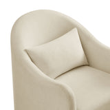 Wicker Slipcovered Linen Blend Accent Chair in Linen
