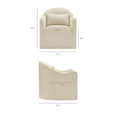 Wicker Slipcovered Linen Blend Accent Chair in Linen