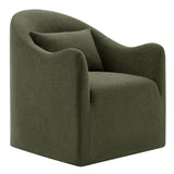 Wicker Slipcovered Linen Blend Accent Chair in Sage