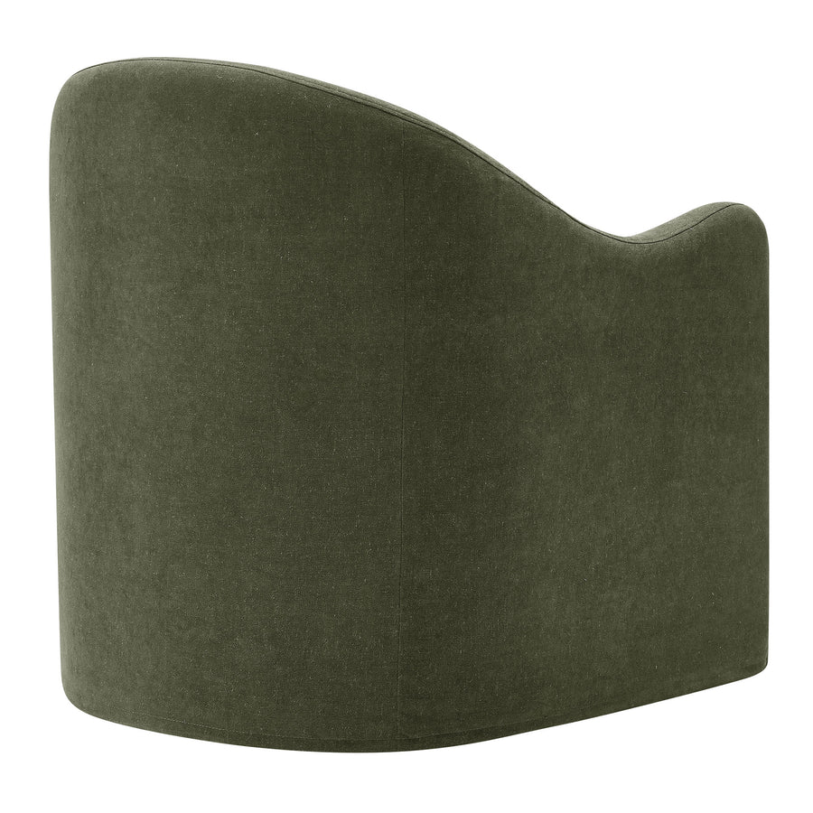 Wicker Slipcovered Linen Blend Accent Chair in Sage