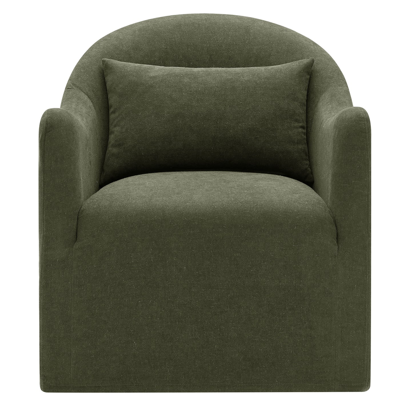 Wicker Slipcovered Linen Blend Accent Chair in Sage